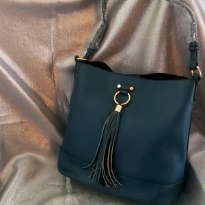 LuluDharma Teal Tassel Bag
